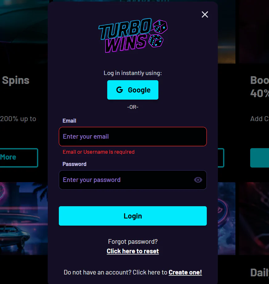 TurboWins Registration and Login Guide